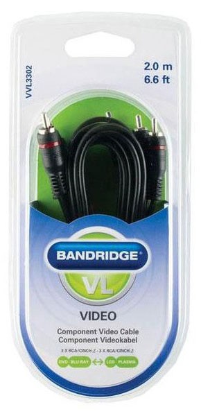 Кабель Bandridge VVL3302 3RCA(m)-3RCA(m) 2m