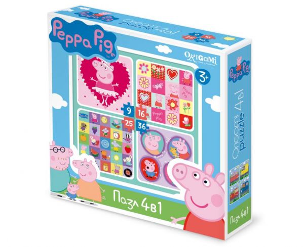 Пазл Origami 36 4 в 1 Peppa Pig Герои и предметы 01600